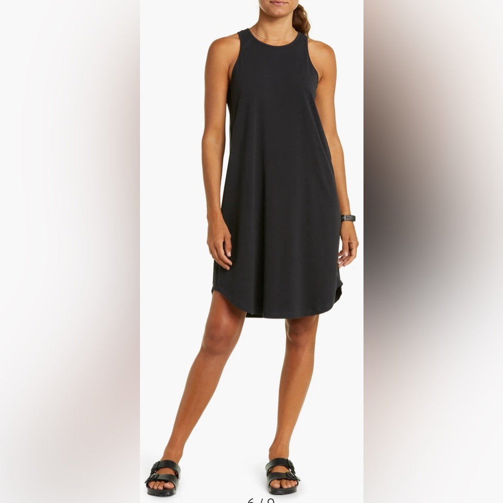 Zella Black Sway Pima Cotton Blend Dress Size Small (4-6) NWT